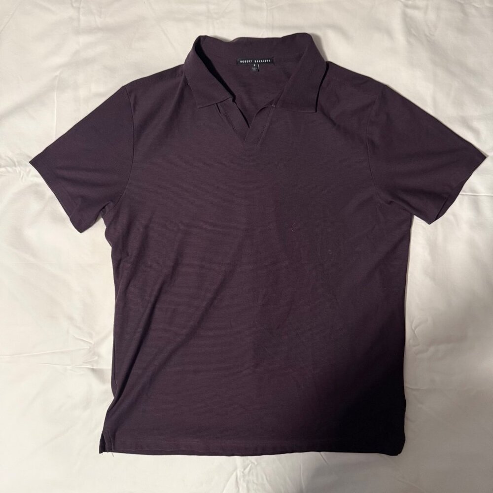 Robert Barakett Purple Johnny Collar Polo Men's Size Small